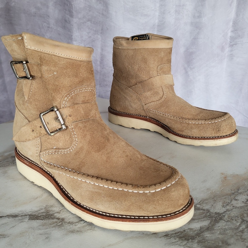 Chippewa USA 1901G09 Highlander Engineer Boots Size 9.5 E Men's Tan Suede